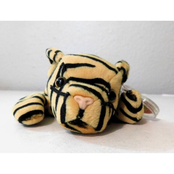 Ty Beanie Baby Stripes Tiger Version 3 Gold Black Retired Plush Animal Tag - Picture 2 of 7